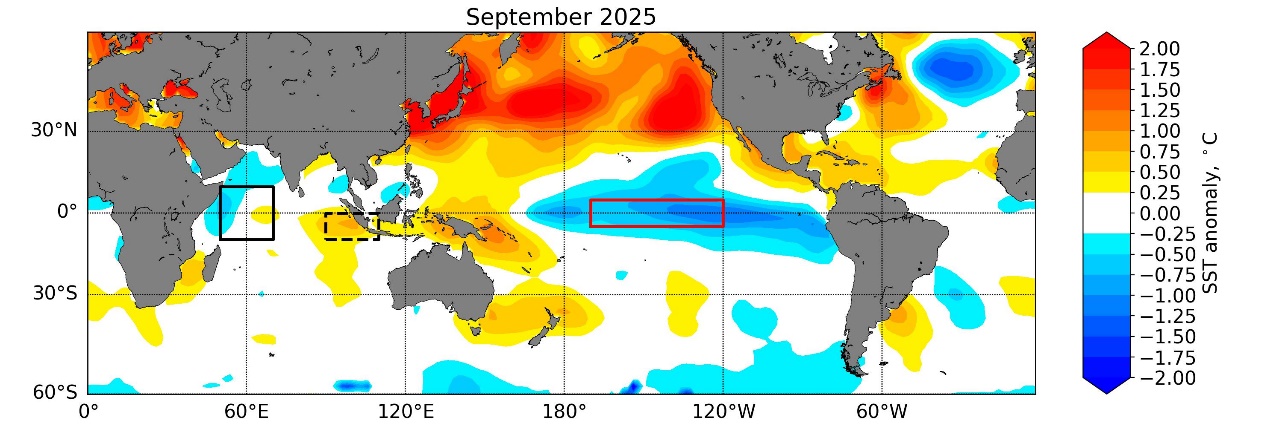 Sea surface temperature anomaly plot